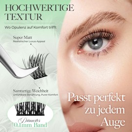 LASHVIEW Cluster Wimpern, Wimpern-Cluster Natürlicher Look Cluster Wimpern Extensions Super Soft Lashes 10-16mm MIX (CC03)