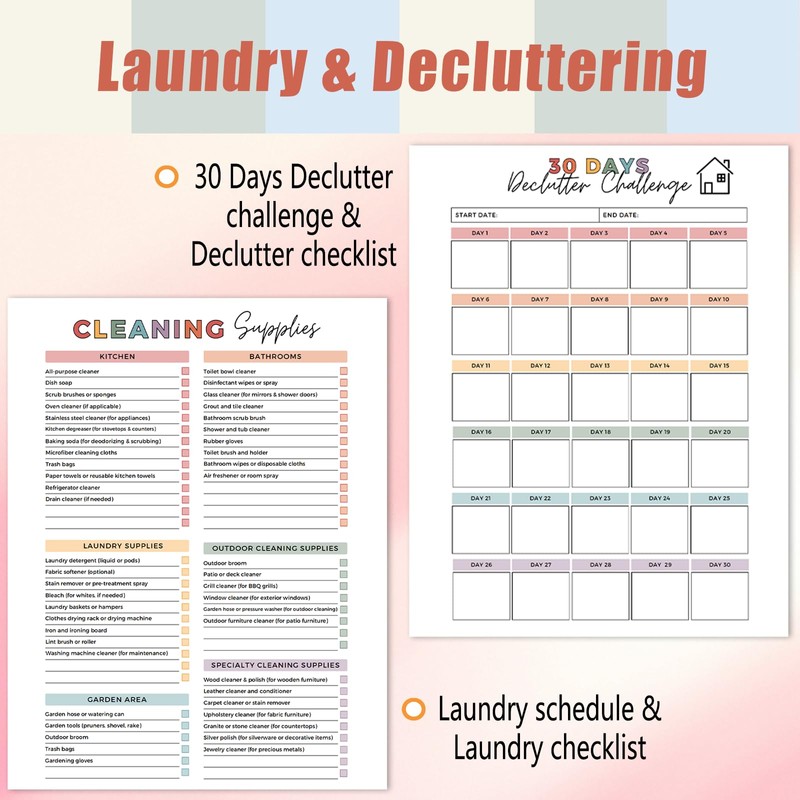RZCOMP ADHD Cleaning Planner ADHD Daily Organizing Planner,Cleaning Schedule and