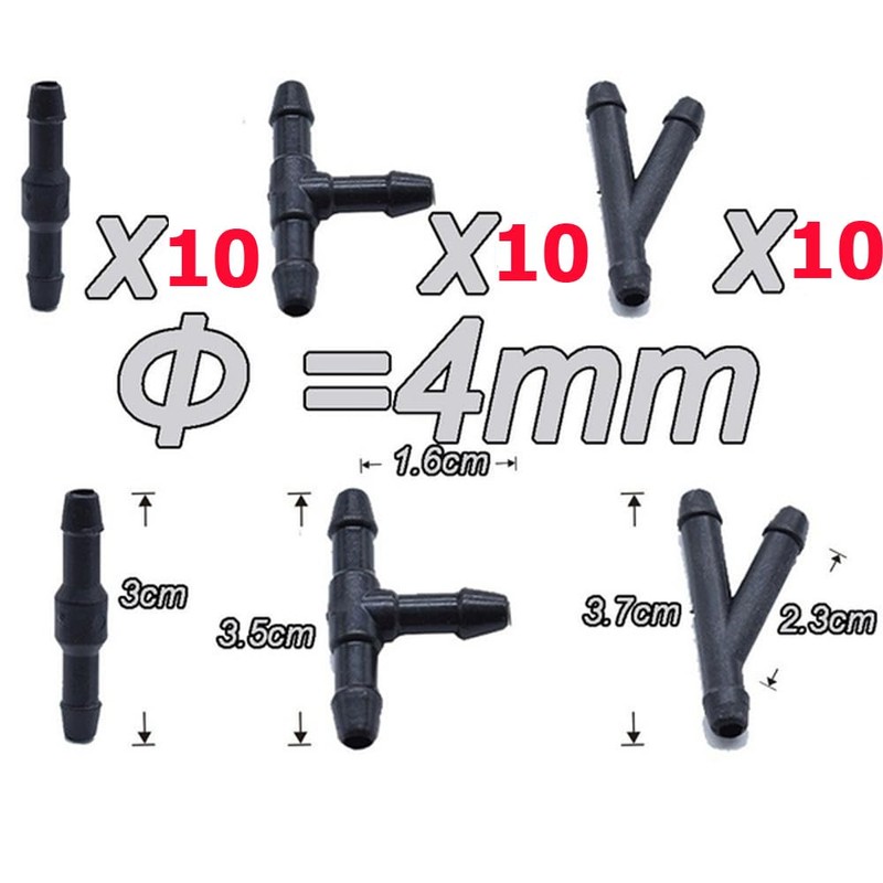 YehVeh 30 Pack Windshield Wipers Hose Connector Water Washer Pipe