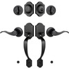 Double Front Door Handle Set with Dummy and Deadbolt, Entry