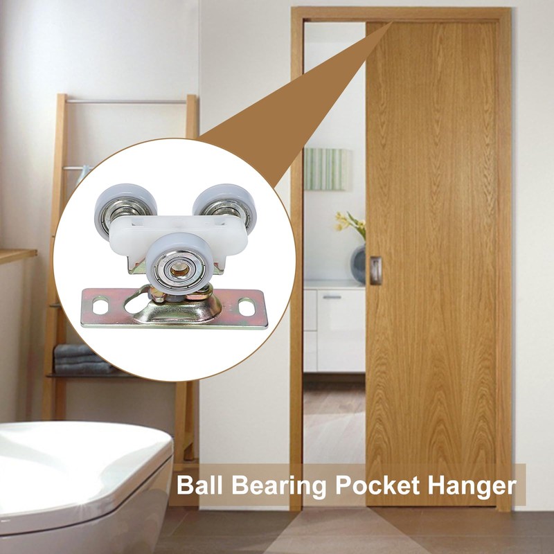Sliding Pocket Door Hardware Top Hanger Rollers Wheels Assembly Fit