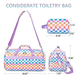 Bosidu Sports Gym Bag for Women, Large Travel Duffle Bag with Shoe Compartment and Wet Pocket, Lightweight Weekender Overnight Bag Fitness Workout Bags for Sports, Gym, Travel