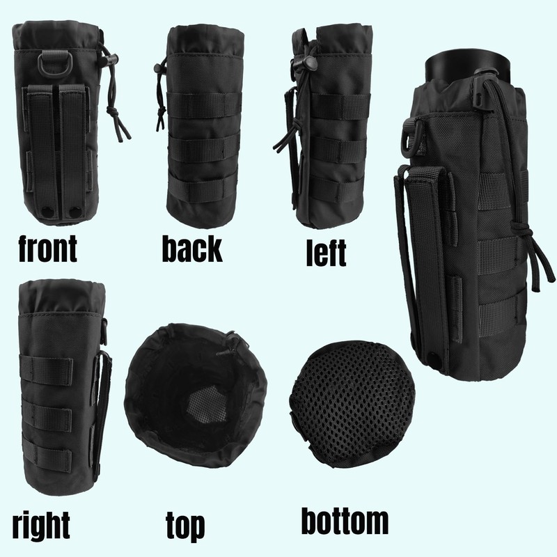 YOWDUTY Tactical MOLLE Water Bottle Holder, Upgraded Water Bottle Pouch