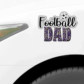 Football Dad Sticker, Leopard Print Football Vinly Decal for Cars Laptops, Windows, Walls, Fridge, Toilet and More - Sport Theme Stickers 15in
