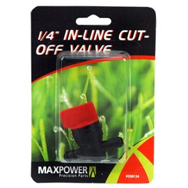 Maxpower 339134 1/4 Inch In-Line Fuel Cut-Off Valve Replaces Briggs & Stratton 494768, 5091, John Deere AM107340, AM36141, Toro 1-603770, and Many Others