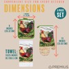 PREMIUS 5 Piece Printed Kitchen Linen Set, 2 Cotton Towels,
