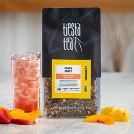 Tiesta Tea - Peach Party | Peach Hibiscus Herbal Tea | Premium Loose Leaf Tea Blend | Non-Caffeinated Fruit Tea | Make Hot or Iced & Up to 200 Cups | Made w/ Natural Ingredients - 16oz Resealable Pouch