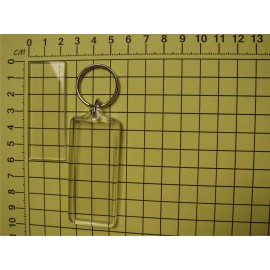 10X Rectangle ⅞" X 2¼" Clear Blank Transparent Photo/Paper Insert DIY Keychain