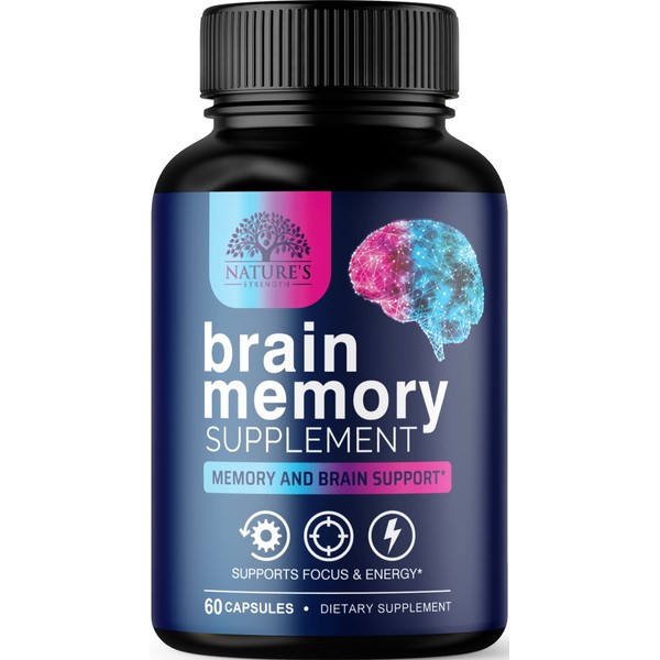 Brain Booster Supplement to Support Focus - Brain Supplement for Memory Support, Clarity, Energy & Concentration Support with, Bacopa Monnieri, DMAE, Huperzine A, & Phosphatidylserine - 60 Capsules