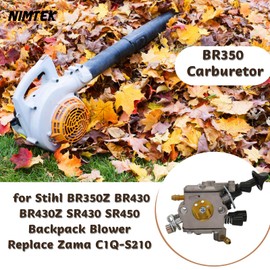 NIMTEK BR430 Carburetor with Air Filter for Sthil BR350 BR430Z SR430 SR450 Backpack Blower Zama C1Q-S210 Carb Replace 4229 129 0901