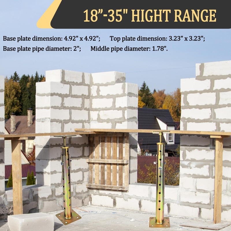 House Floor Jacks Post Pole for Leveling, 18-35 Inches Adjustable