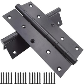 Hyever 2 Pcs 8 Inch Stainless Steel Ball Bearing Door Hinges with Square Corner for Heavy Duty Wood Door,1/8 Inch Thickness Matte Black (Black)