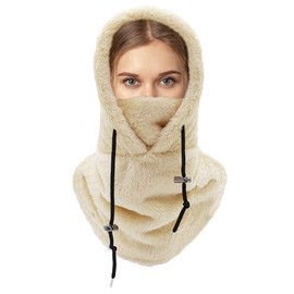 Gukasxi Thermal Balaclava Fleece Ski Mask Balaclava Fleece Hood Winter Hat Breathable Cycling Balaclava Face Covering Mask Snood Hood Hat Neck Warmer for Mens Winter Outdoor Sports (Khaki)