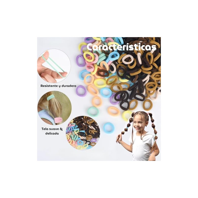 100pc 2.5cm Donas Ligas Scrunchies Elásticas Sin Costura para Cabello