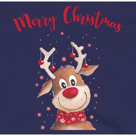 Shirtracer - Men's Hoodie Jumper - Christmas Gifts Christmas Clothing - Merry Christmas Reindeer, 3 Navy Blue