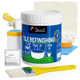 DWIL Tub Paint, Tub and Tile Refinishing Kit with Tools, White Bathtub Paint Water Based &Low Odor, Easy to Use for Sink Bathroom Shower, Vanilla White, 25-30sq.ft