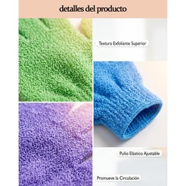 Guantes Exfoliantes Corporales 10 pcs – Set de 5 colores vibrantes YXAZEQX