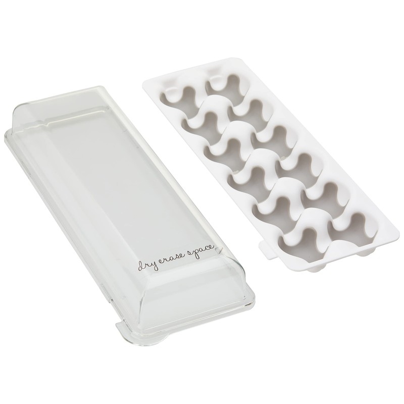 Madesmart Egg Holder with Snap-On Lid, Clear/Grey