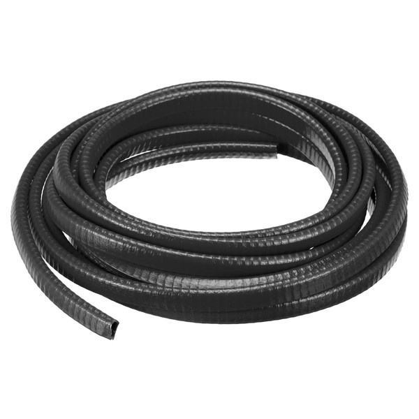sourcing map U Channel Edge Trim, 13.1ft Length Rubber Guard Seal Strip Edge Protector Fit for 1-2.5mm Edge, (15/64" W x 25/64" H) Black