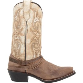 Laredo Womens Myra Embroidered Square Toe Dress Boots Mid Calf Low Heel 1-2" - Brown - Size 7 B