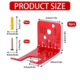 Fire Extinguisher Mounts & Brackets, 8 Pack Fire Extinguisher Brackets and Holders, Fire Extinguisher Wall Hook Holder Hanger for 5-10 Lb Extinguishers with Screws