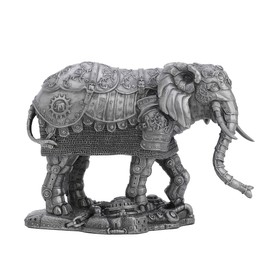 Veronese Design 6 1/4 Inch Tall Steampunk Mechanical Elephant Cold Cast Pewter Effect Resin Statue Animal Figurine Home Decor Collectible