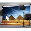 LYLYCTY Egyptian Backdrop 7x5ft Desert Blue Sky Pyramids Photo Background