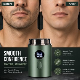 Mini Electric Shaver for Men – Type-C Rechargeable Wet & Dry Travel Razor with LED Digital Display