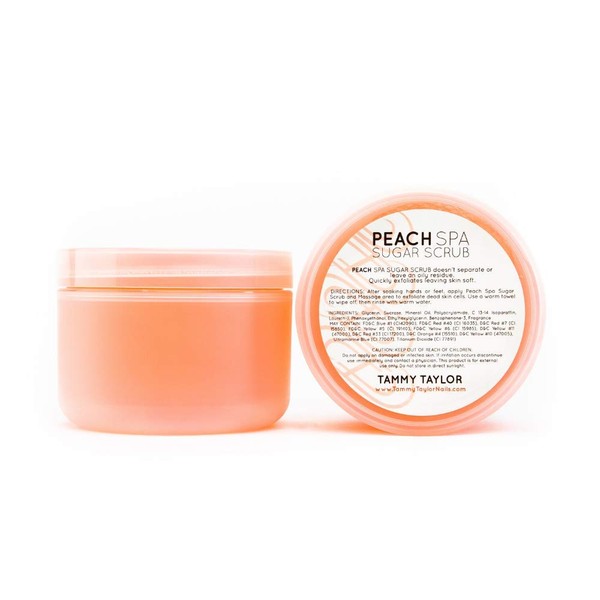Tammy Taylor Spa Peach Exfoliating Sugar Scrub | Healthy Oils | Manicure & Pedicure Scrub