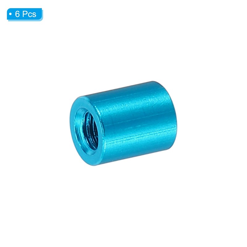 PATIKIL 6pcs M3 Metal Threaded Standoff Spacer Nuts, Round Aluminum