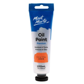 Mont Marte Oil Paint Premium, 3.4 US fl.oz (100ml) Tube, Orange Yellow, Heavy Body Paint, Artist Quality, Good Coverage, Excellent Tinting Strength, Ideal for Painting Canvas