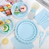 Xiangqu 175 Pcs Light Blue Paper Plates and Napkins, Easter