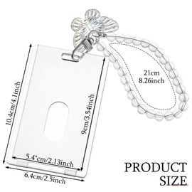 Acrylic Photo Card Holder, Kpop Photocard Holder with Butterfly Pendant, Crystal Butterfly Photo Card Holder, Waterproof Photo Card Protector for Credit Letter, Bank Card, Student ID