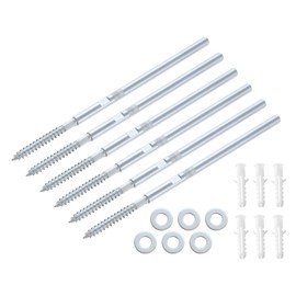 QUARKZMAN Pack of 6 Floating Shelf Brackets Metal Hidden Shelf Brackets 8 x 150 mm (0.3 x 5.9 Inch) Invisible Shelf Brackets with Screws for Floating Wooden Shelves