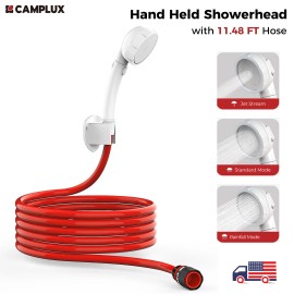 GASLAND Camplux 11.48FT Hand Held Showerhead High Pressure ON/Off Switch Quick Connecter