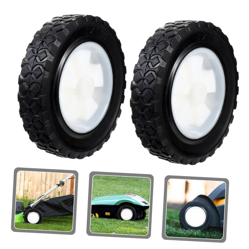 CHILDWEET 2pcs Solid Mute Rubber Casters for Lawn Mowers and