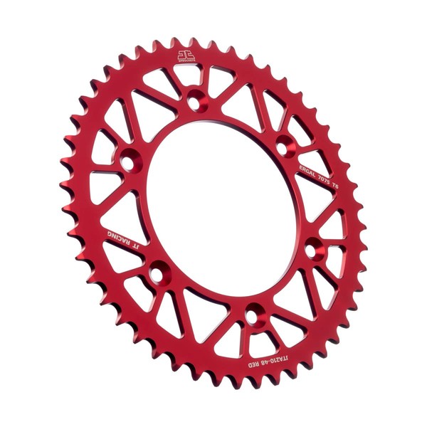 JT Sprockets JTA210.48RED 48 Tooth Red Racelite Anodized Aluminum 7075 T6 Rear Sprocket