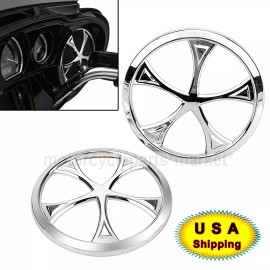 Unbranded Chrome Front Speaker Grill Trim Cover for Harley Trike Street Glide FLHX FLHTK