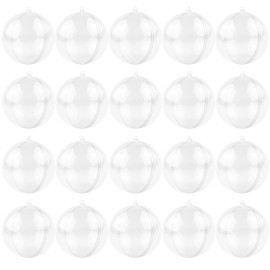 MIKAILE 6cm Christmas Transparent Hollow Ball Fillable Handmade DIY Ornament Ball (20 Pcs)