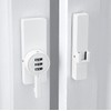INIRET White 180 Degree Black Barn Door Lock,Mechanical Password Lock,3