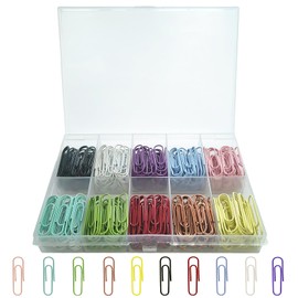 Colored Small Paper Clips Set Including 400 Pcs 28mm/1.1 inch Paperclips for Home, School and Office Use