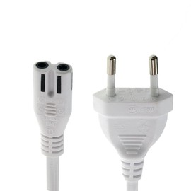 shortix Pack of 3 Short Power Cable (Power Cable with Euro Flat Plug to Euro 8 Socket), White, 30 cm