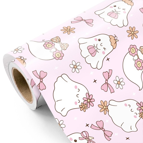 WRAPAHOLIC Ghost Halloween Wrapping Paper - Mini Roll - 17