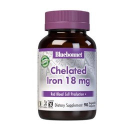 Bluebonnet Nutrition, Chelated Iron, 18 mg, 90 Vcaps by Bluebonnet Nutrition
