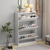 WOODTIME Shoe Storage Cabinet with 3 Flip Drawers, Hidden Narrow