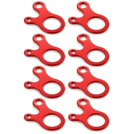 Set of 8 High Quality Aluminium 4 Section (Tent Rope Release Paracord 550 Red – Ganzoo Linen Elasticated Folder 3 Hole Spanner, Perfectly Combined