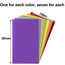 Pack of 7 colour foil, colour filter film, colour foils, colour foils, gel colour filter filter, transparent coloured film film, 7 colours