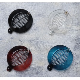 SOWAKA 4 Pcs Banana Hair Clips Resin French Round Ponytail Hairs Clips Fashion Locking Fish Grips Supplies for Women Long Curly Fine Hair Decoration