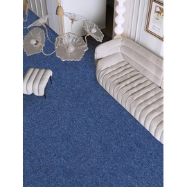 24 Tiles/64 sq Ft-Carpet Squares, Carpet Tiles, 0.24" Pile Height, Commercial Carpet Tiles, Non Adhesive Padded, Non-Slip, Easy DIY Installation Blue