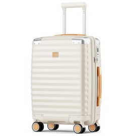 Joyway Carry On Luggage, 20 IN Suitcase Hardside Checked with TSA Lock (Cream, 20'')